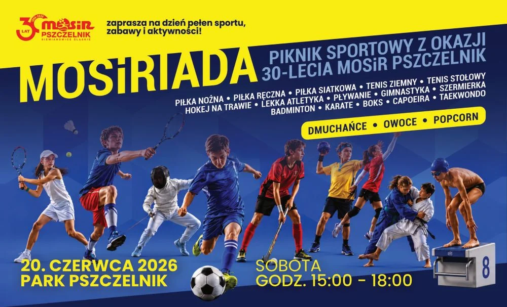 MOSIRIADA w Parku Pszczelnik. Jubileusz MOSiR z atrakcjami dla całych rodzin
