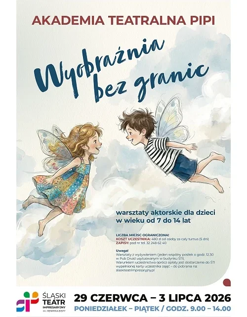 Letnie warsztaty aktorskie „Akademia Teatralna Pipi” dla dzieci w Śląskim Teatrze Impresaryjnym
