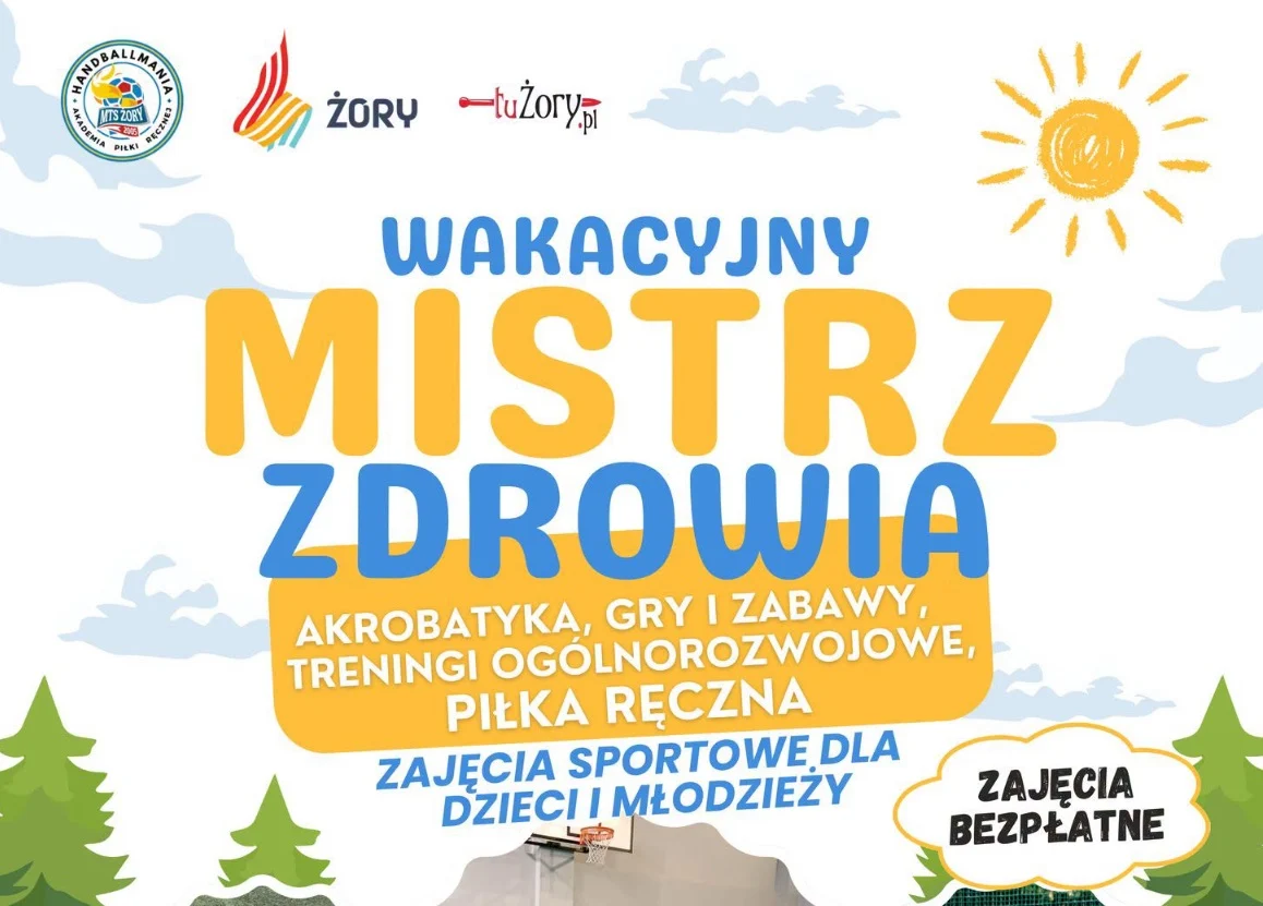 Wakacyjny Mistrz Zdrowia w Żorach. Bezpłatne zajęcia sportowe dla dzieci i młodzieży