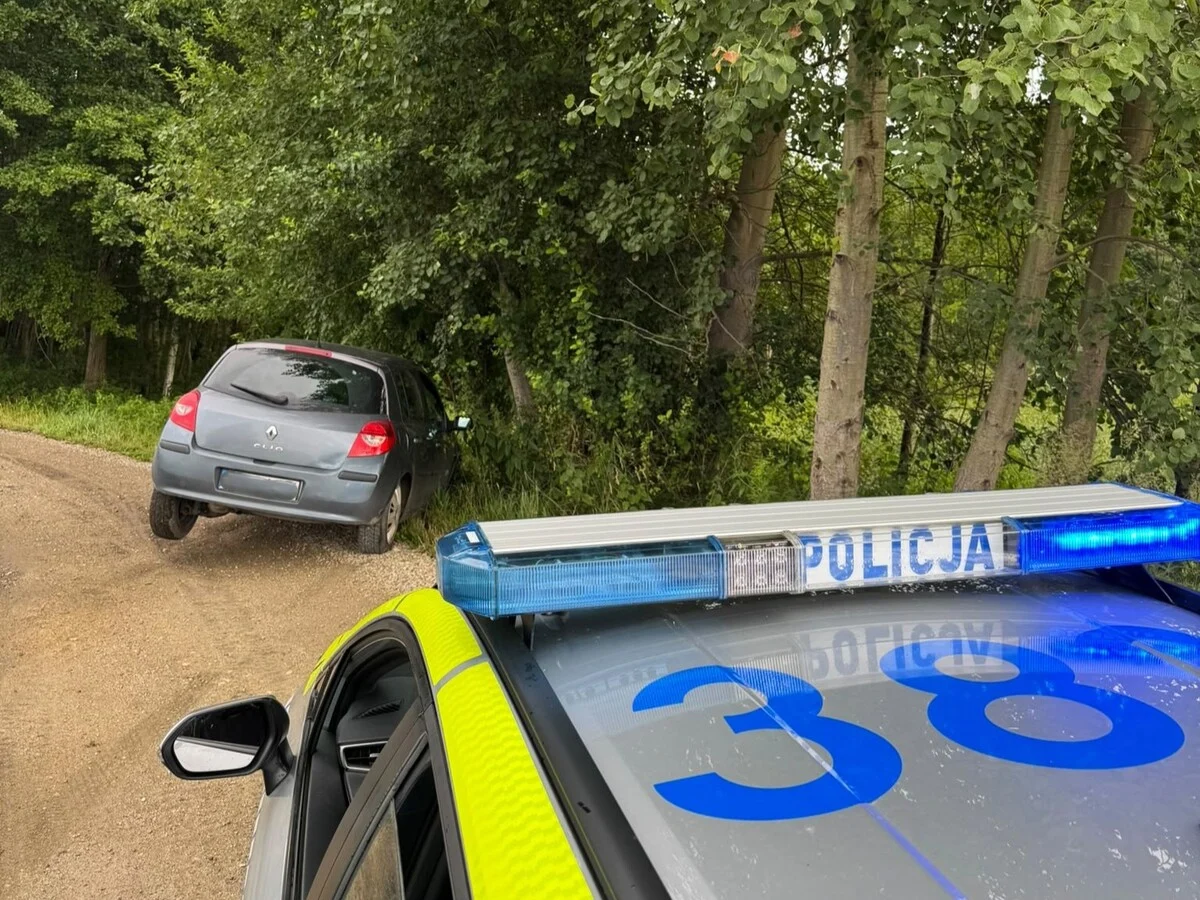 Pijany 44-latek zatrzymany po kolizji i uderzeniu Renault w drzewo / fot. KPP Mikołów
