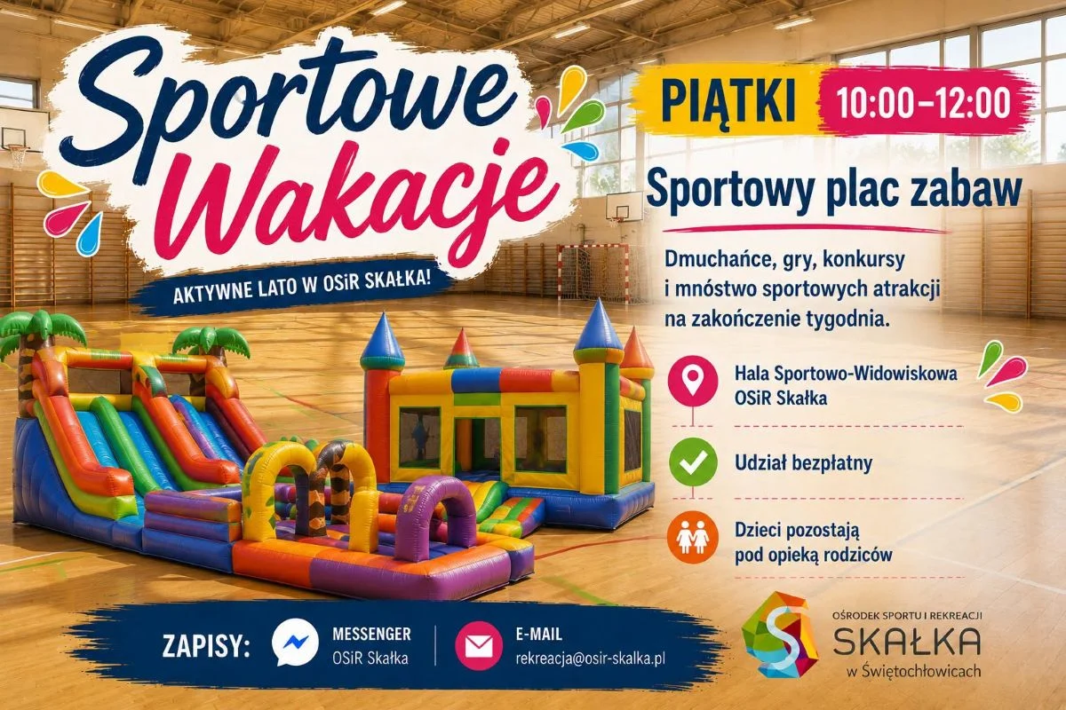 Sportowe Wakacje w OSiR Skałka. Dmuchane atrakcje i zabawy dla dzieci startują 3 lipca