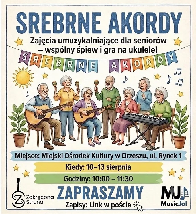 Srebrne Akordy w Orzeszu. Muzyczne zajęcia dla seniorów w Miejskim Ośrodku Kultury / fot. MOK Orzesze