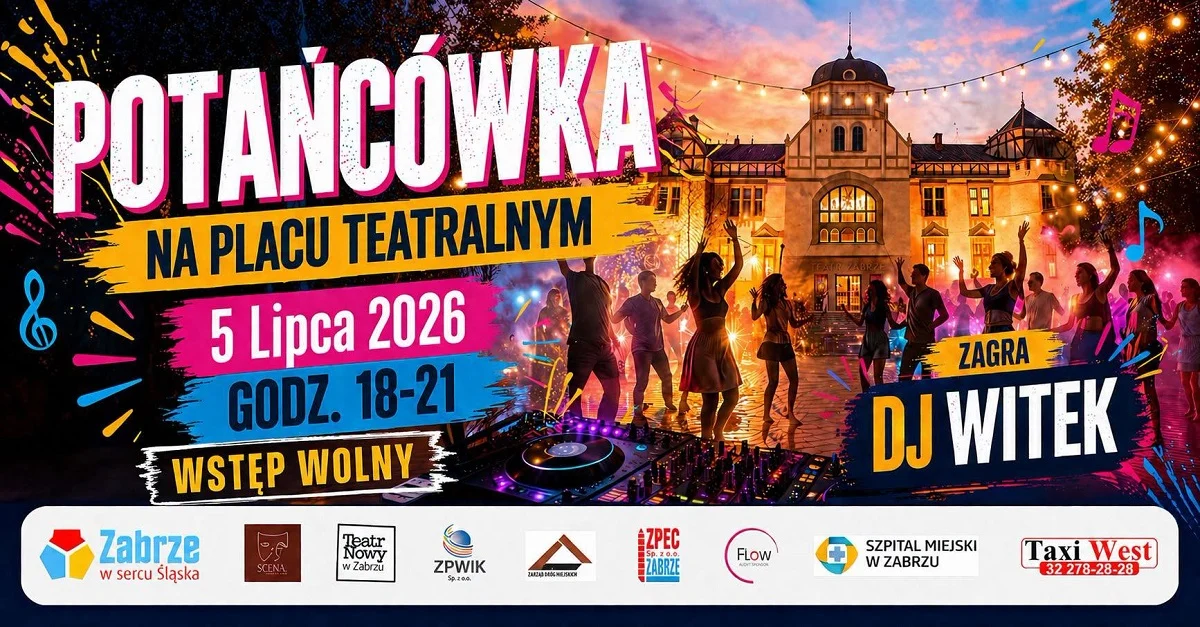 Potańcówka pod chmurką na Placu Teatralnym. Zabrze zaprasza na letni wieczór z muzyką
