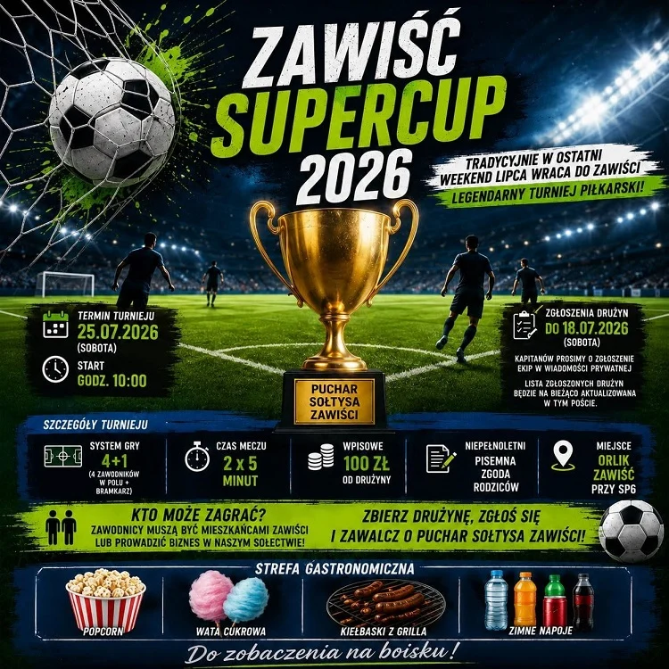 Piłkarskie święto wraca do Zawiści. Ruszają zapisy na Zawiść Supercup 2026 / fot. FB Sołectwo Zawiść