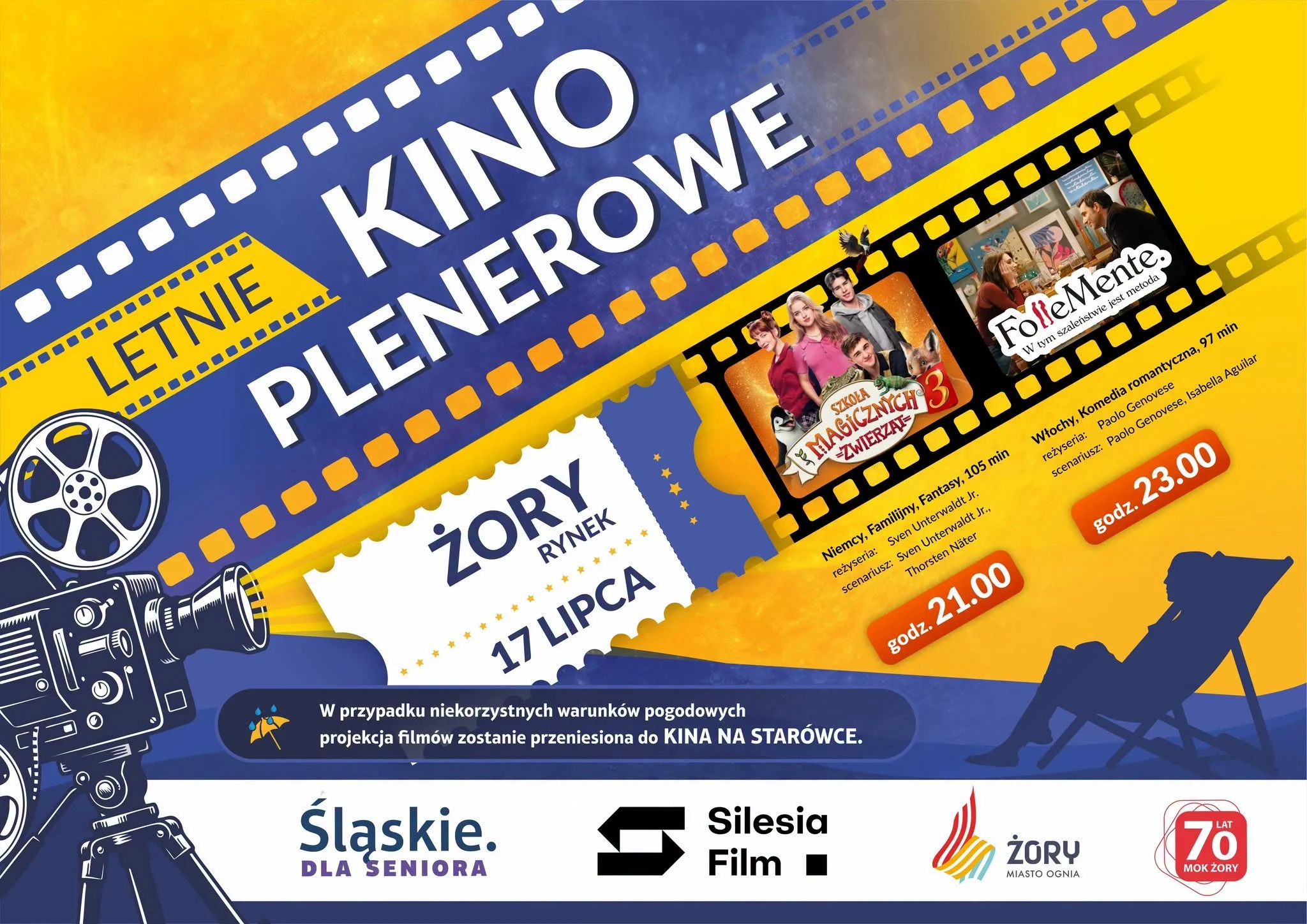 Rynek w Żorach zamieni się dziś w kino pod chmurką. Dziś Letnie Kino Plenerowe