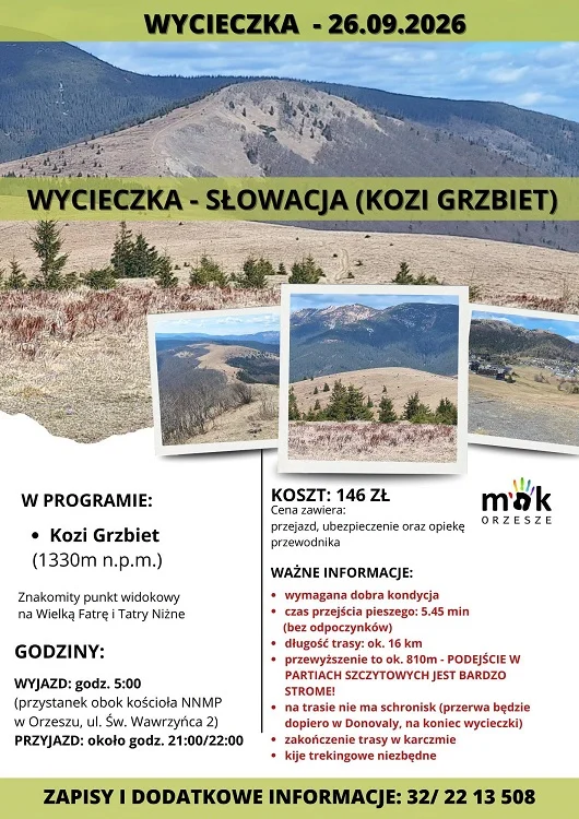 16 kilometrów i strome podejścia. MOK Orzesze zaprasza na górską wyprawę / fot. MOK Orzesze