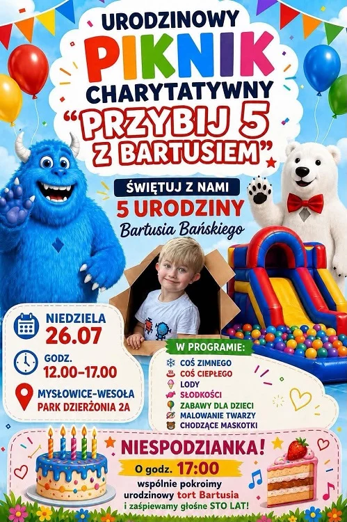 Mysłowice przybiją piątkę z Bartusiem. Rodzinny piknik już w niedzielę / fot. UM Mysłowice