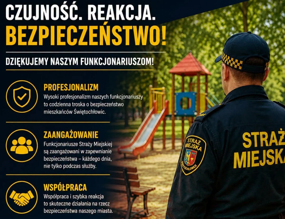 Czujność po służbie. Strażnik miejski pomógł zatrzymać poszukiwanego w Świętochłowicach
