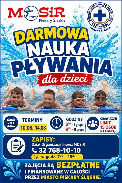 Bezpłatna nauka pływania w Piekarach Śląskich. Rusza drugi turnus zajęć / fot. MOSiR Piekary Śląskie