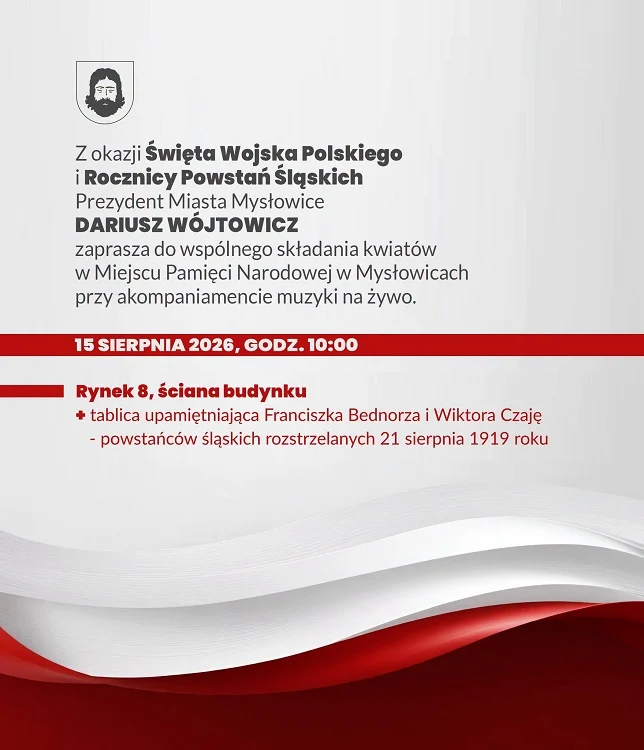 Mysłowice oddadzą hołd bohaterom. Uroczystość na Rynku już 15 sierpnia / fot. UM Mysłowice
