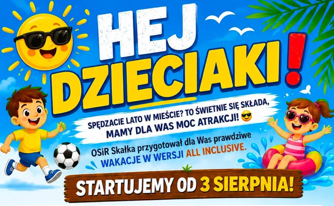 Sportowe Wakacje z OSiR Skałka. Bezpłatne atrakcje dla dzieci