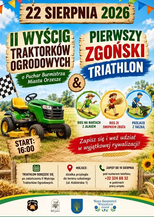 Wyścig traktorków i Zgoński Triathlon. W Orzeszu szykuje się niezwykły wyścig / fot. UM Orzesze