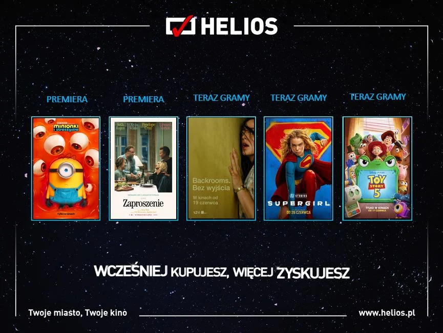Najnowsze hity w wakacyjnym repertuarze kin Helios