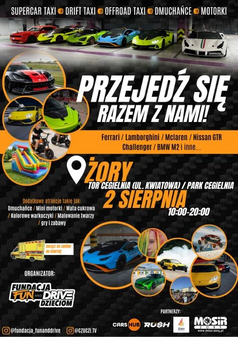 Ferrari, Lamborghini i drift w Parku Cegielnia. Wielka motoryzacyjna impreza w Żorach /fot. mat. pras