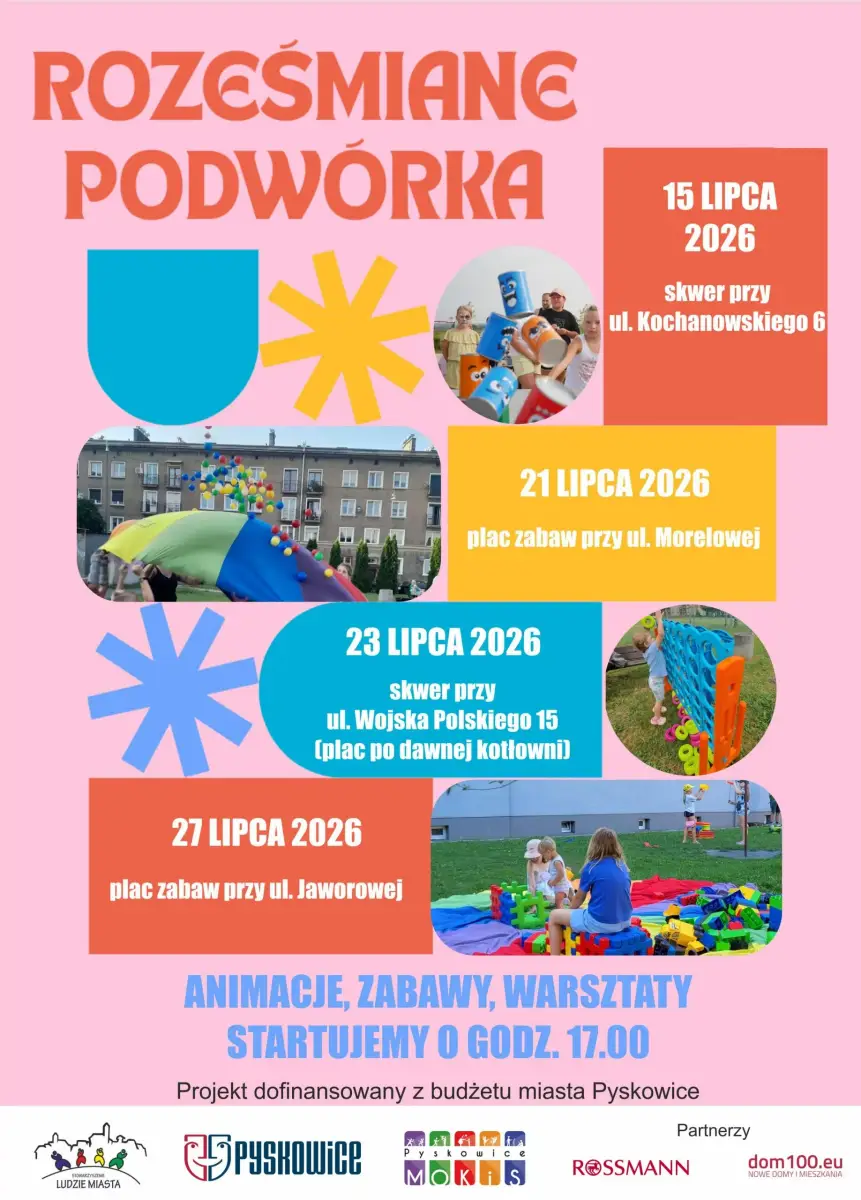 Roześmiane Podwórka przy ul. Morelowej. Wakacyjna zabawa dla najmłodszych