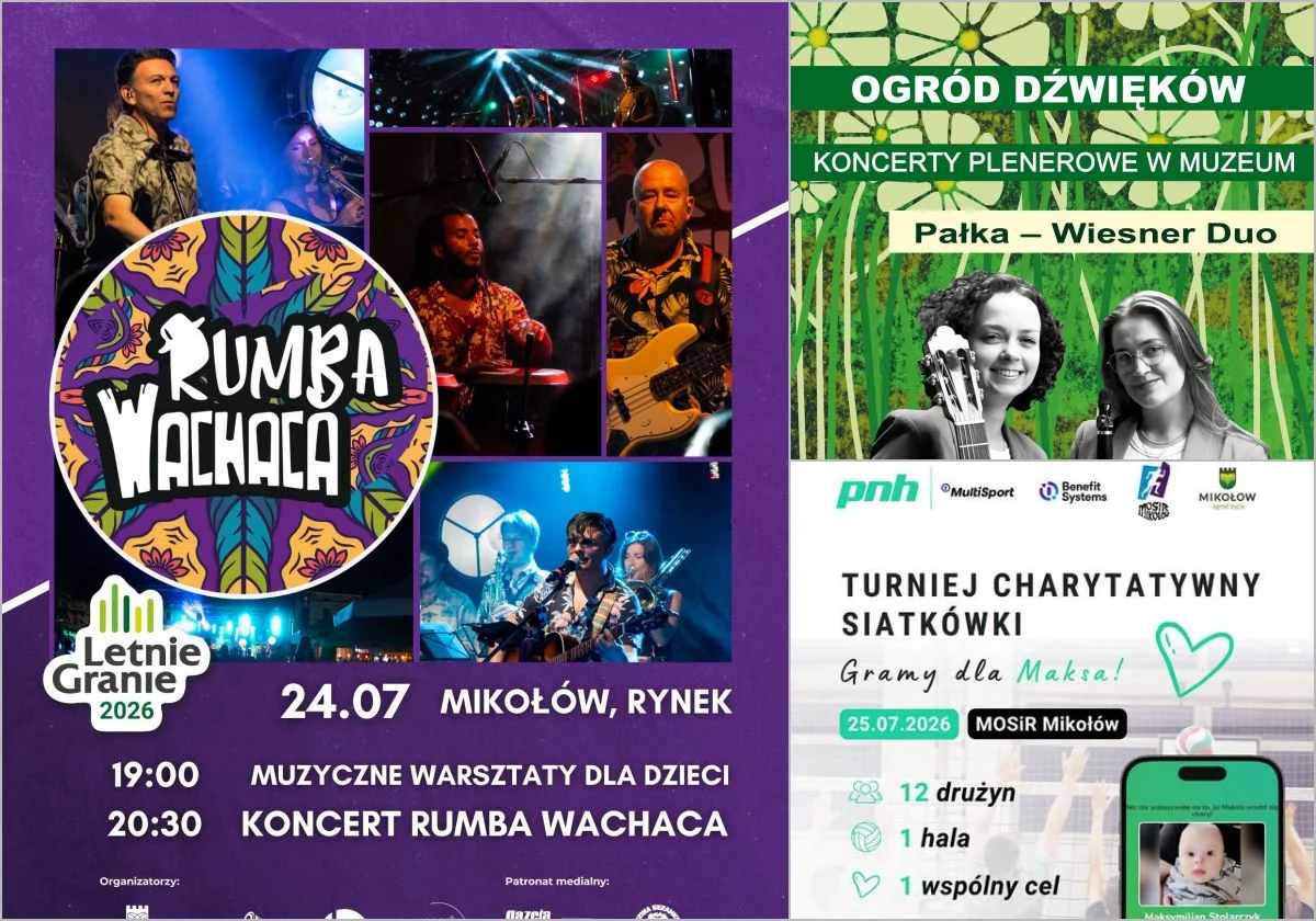 Mikołów zaprasza na weekend 23–26 lipca: koncerty, sport i Letnie Granie
