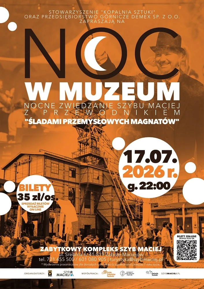 Nocne zwiedzanie z przewodnikiem - Szyb Maciej
