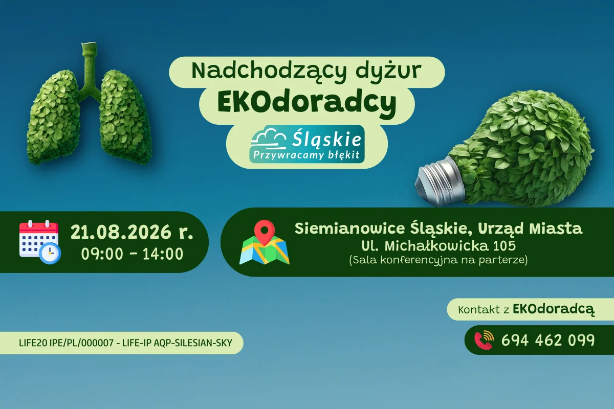 Bezpłatny dyżur Ekodoradcy w Siemianowicach Śląskich - 21 sierpnia w Urzędzie Miasta