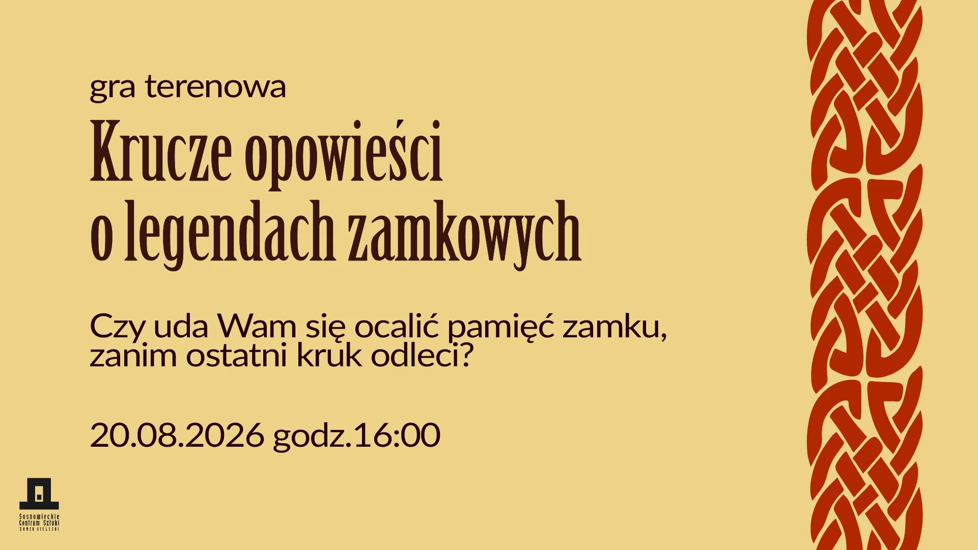 Gra terenowa na Zamku Sieleckim w Sosnowcu. Krucze opowieści już 20 sierpnia