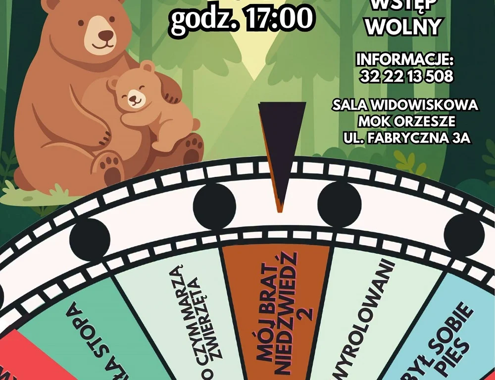 Darmowe wakacyjne kino w Orzeszu. Na ekranie „Mój brat niedźwiedź 2”