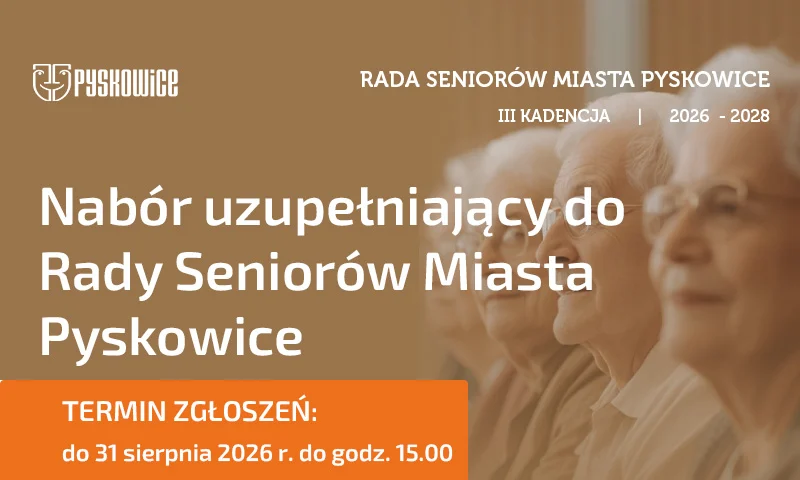 Pyskowice szukają kandydatów do Rady Seniorów. Zgłoszenia do końca sierpnia