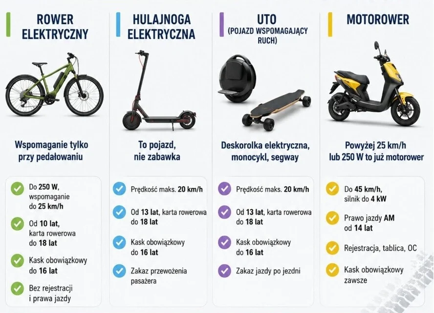 Ten sam napęd, zupełnie inne przepisy. Zadbaj o swoje bezpieczeństwo