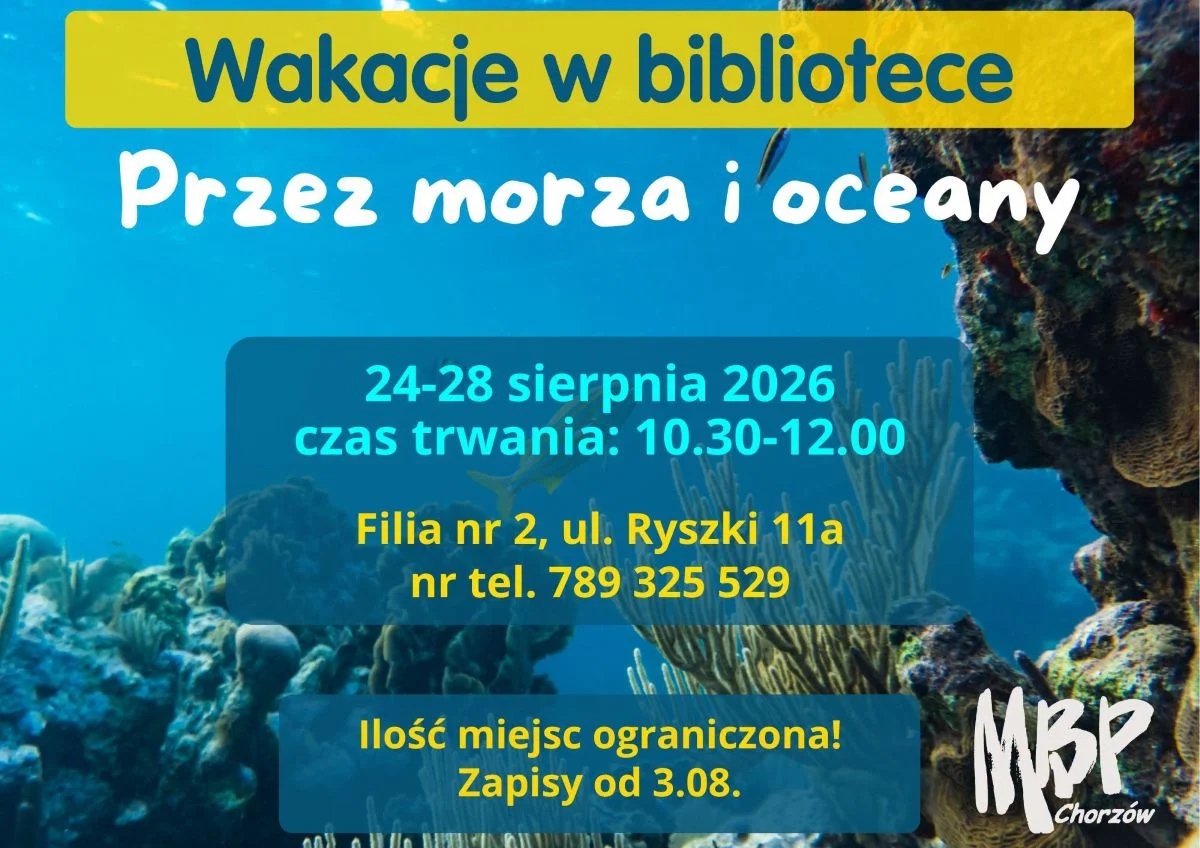 Podwodna przygoda w bibliotece. Pięć dni zajęć dla dzieci w Chorzowie