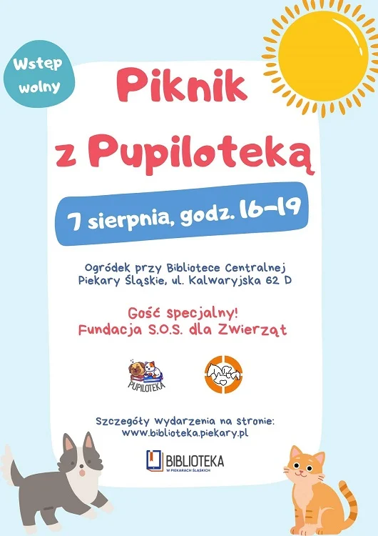 Psy, koty i książki. Piknik z Pupiloteką już 7 sierpnia / fot. FB Pupiloteka