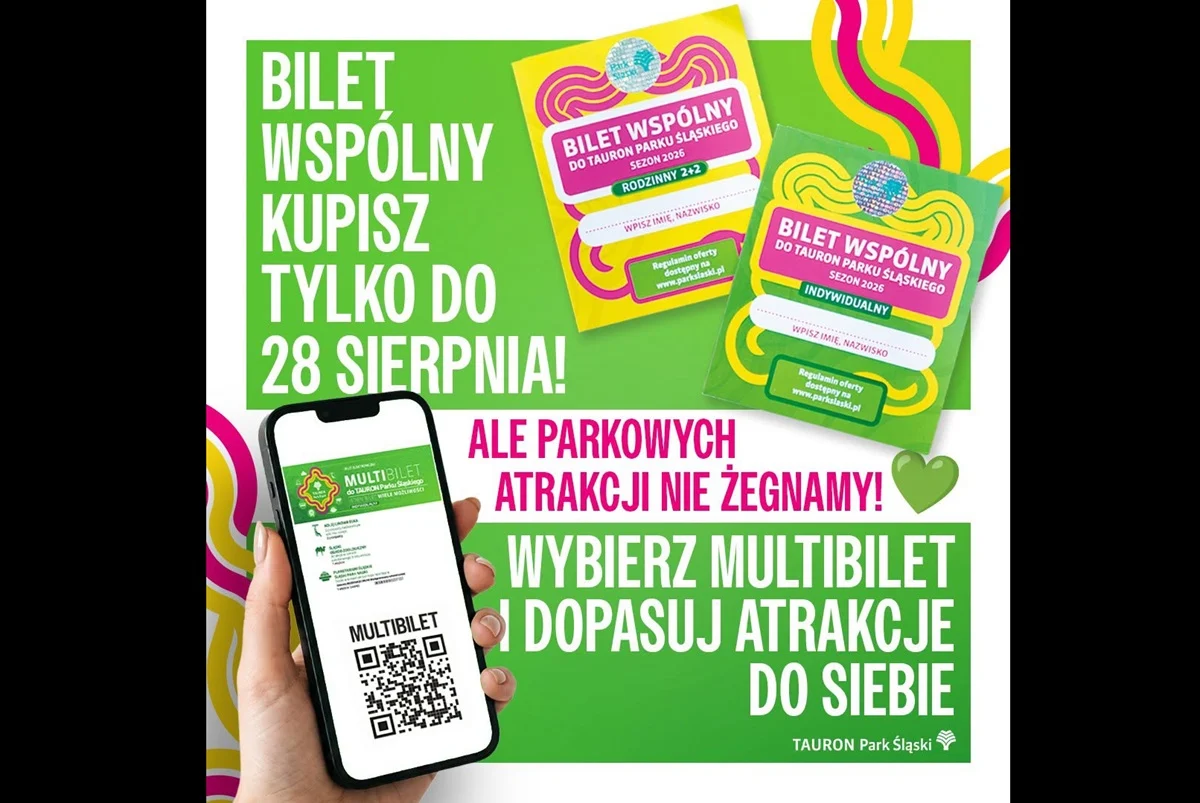 Bilet Wspólny w Parku Śląskim tylko do 28 sierpnia. Obejmuje 7 atrakcji