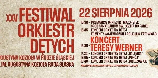 Teresa Werner i orkiestry dęte zagrają w Parku Kozioła. Jubileuszowy XXV Festiwal Orkiestr Dętych już 22 sierpnia