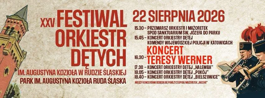 Teresa Werner i orkiestry dęte zagrają w Parku Kozioła. Jubileuszowy XXV Festiwal Orkiestr Dętych już 22 sierpnia