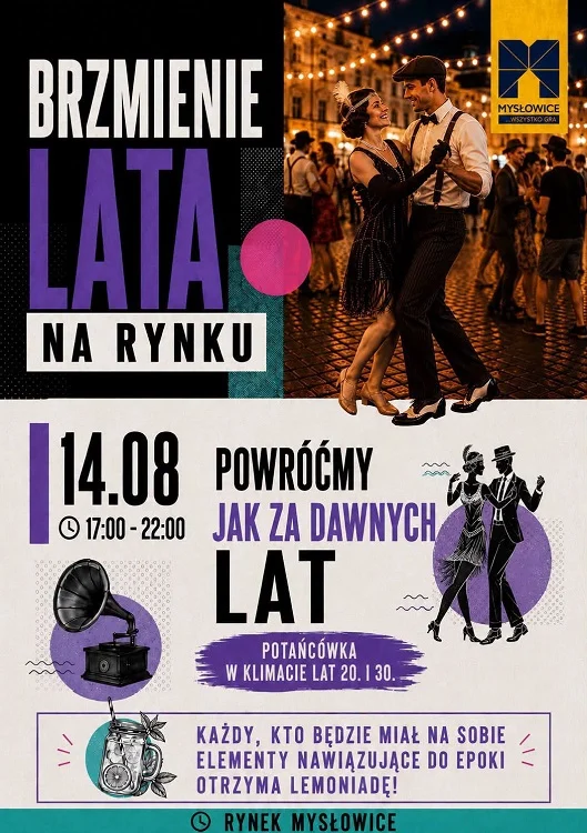 Mysłowice przeniosą się do lat 20. i 30. Wyjątkowa potańcówka na Rynku / fot. UM Mysłowice