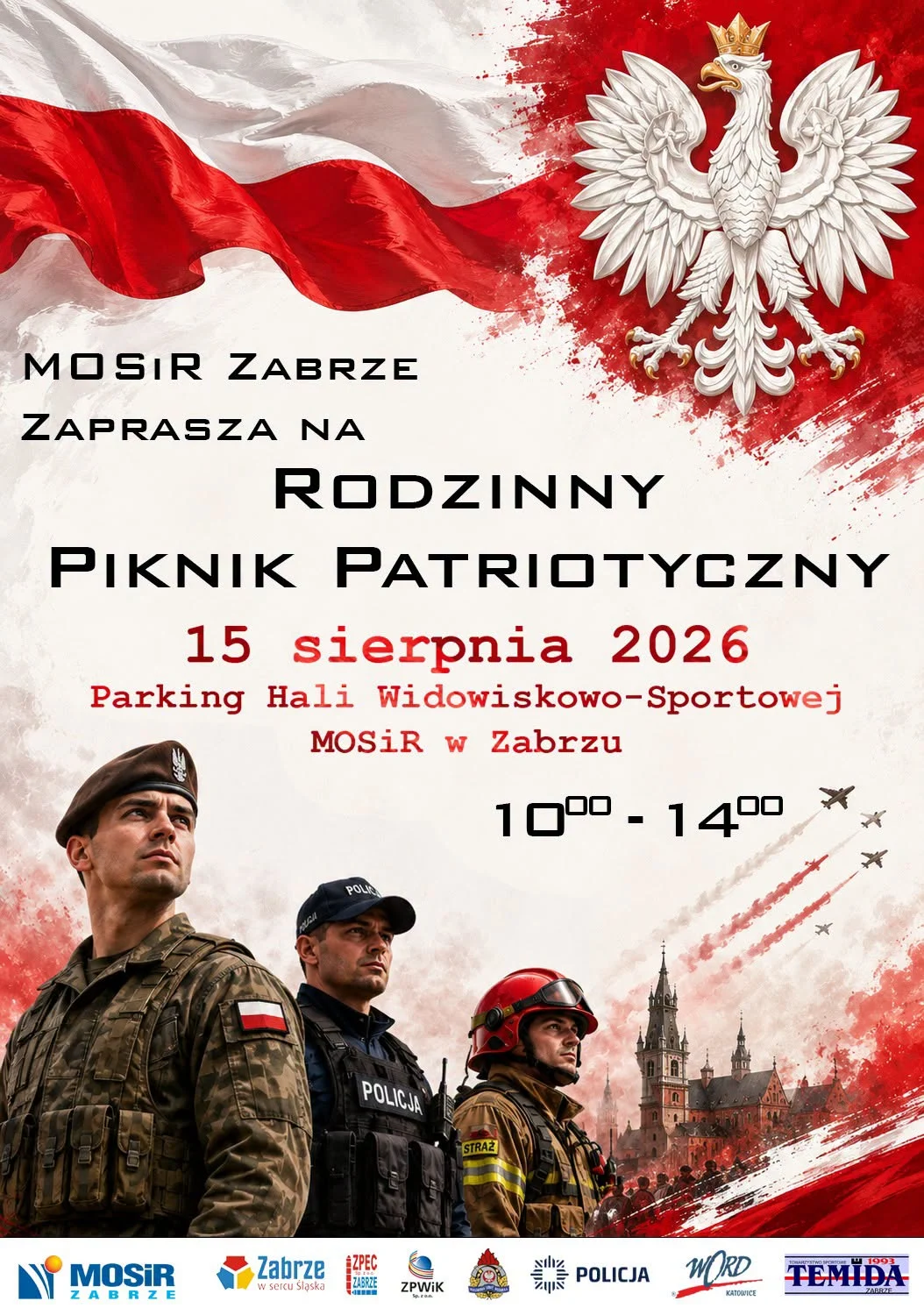 Rodzinny Piknik Patriotyczny w Zabrzu. Będą służby, dmuchańce i symulator dachowania