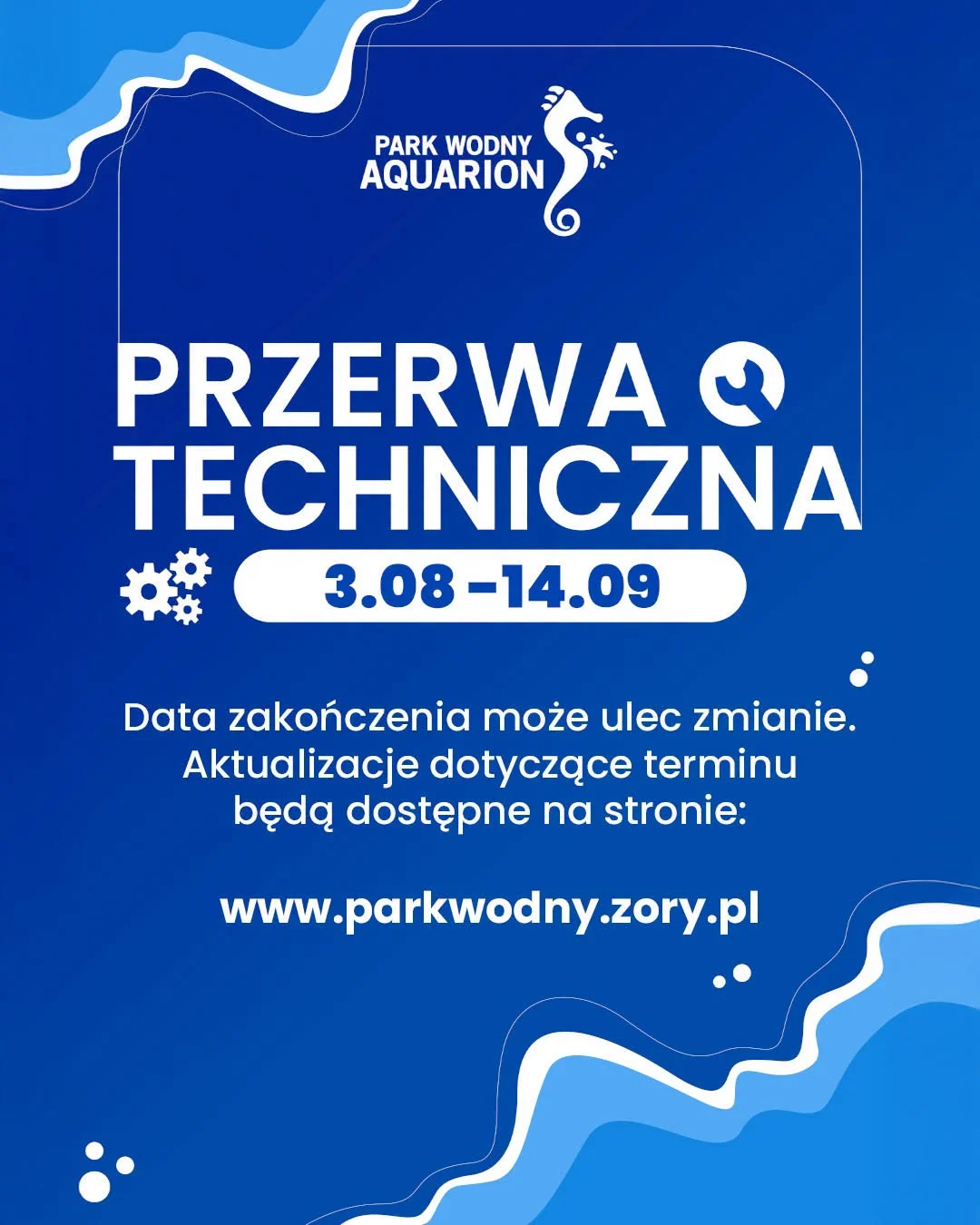 Do Aquarionu na razie nie wejdziemy. Park Wodny ma przerwę techniczną