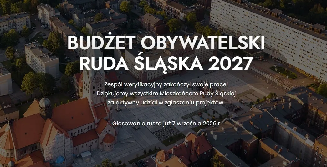 Budżet obywatelski 2027 w Rudzie Śląskiej: 25 projektów w głosowaniu, pula 6,8 mln zł