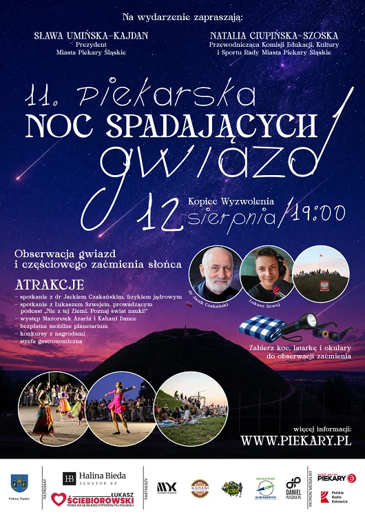 Perseidy i wielkie zaćmienie nad Piekarami. Uwaga na zmiany w ruchu przy Kopcu / fot. UM Piekary Śląskie