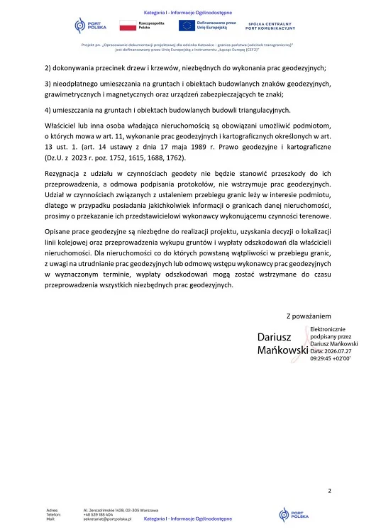 Geodeci wejdą na nieruchomości w Orzeszu. Chodzi o projekt linii Katowice–Ostrawa / fot. UM Orzesze