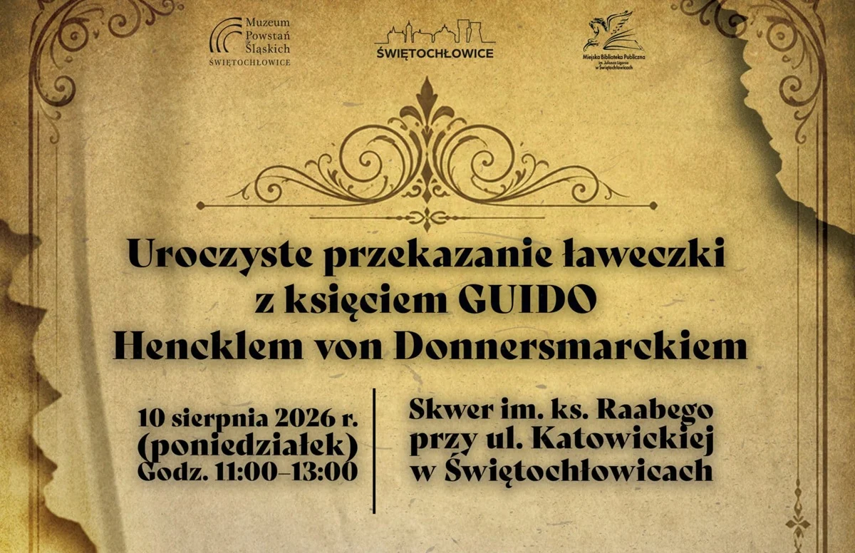 Książę Guido „zasiądzie” w Świętochłowicach. Odsłonią wyjątkową ławeczkę