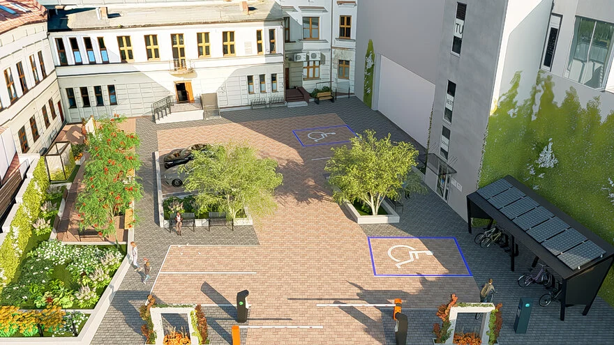 Jak zmieni się dziedziniec Domu Kultury w Żorach? Mieszkańcy mogą ocenić projekt